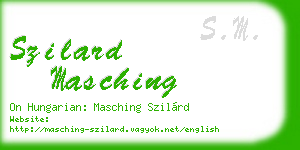 szilard masching business card